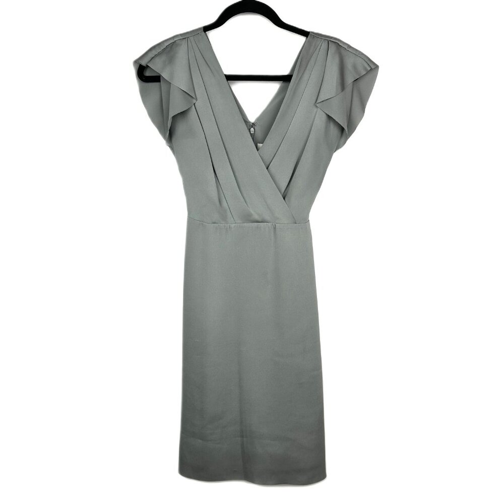 Reiss Cora Drape Front Crossover Flutter Sleeve D… - image 2